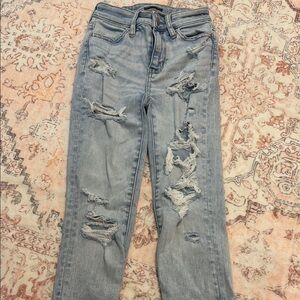 American Eagle Distressed Light Blue Women's skinny Jeans size 000 23 inches